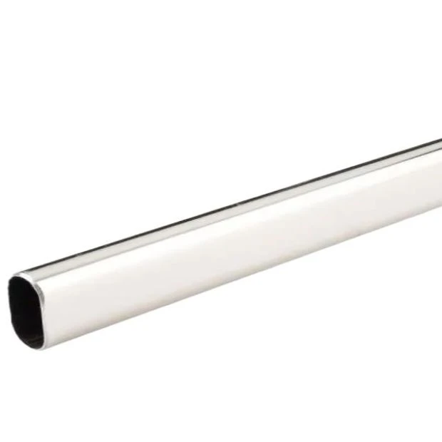 An image of a Wardrobe Tube Oval Satin Aluminum slide 2