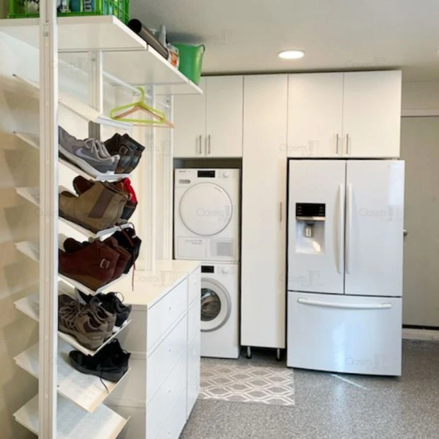 An image of a Garage Organizer with Laundry - Oxford White slide 4