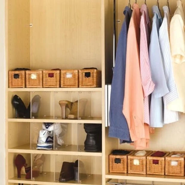 An image of a Rev-A-Shelf Acrylic Closet Shoe Dividers