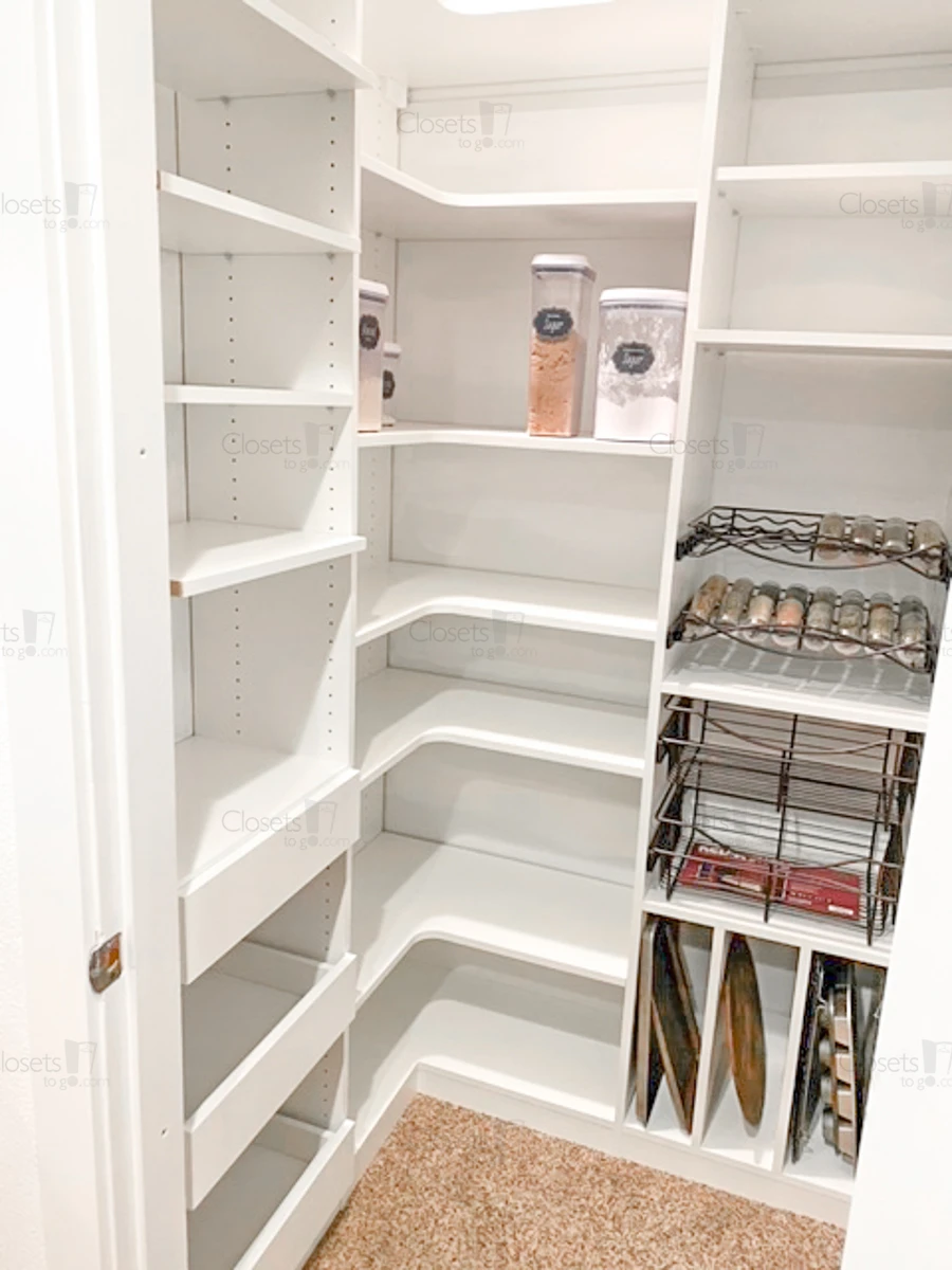 An image of a Walk In Pantry with Spice Storage - Oxford White
