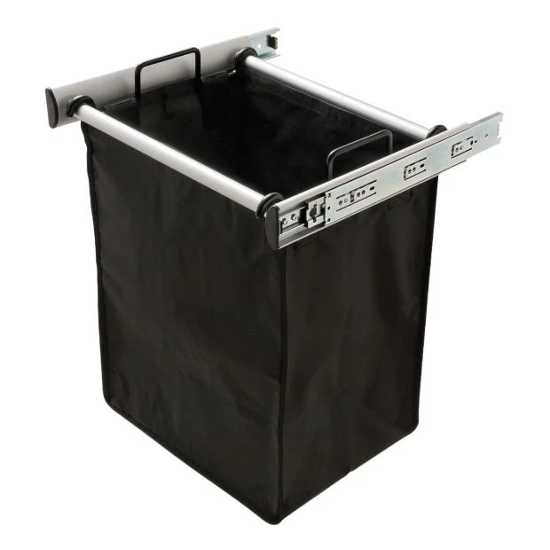 An image of a Hafele Single Pull Out Hamper, Dull Chrome slide 2
