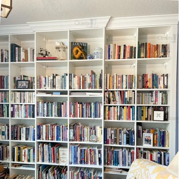 An image of a Built In Home Office Library - Oxford White slide 1