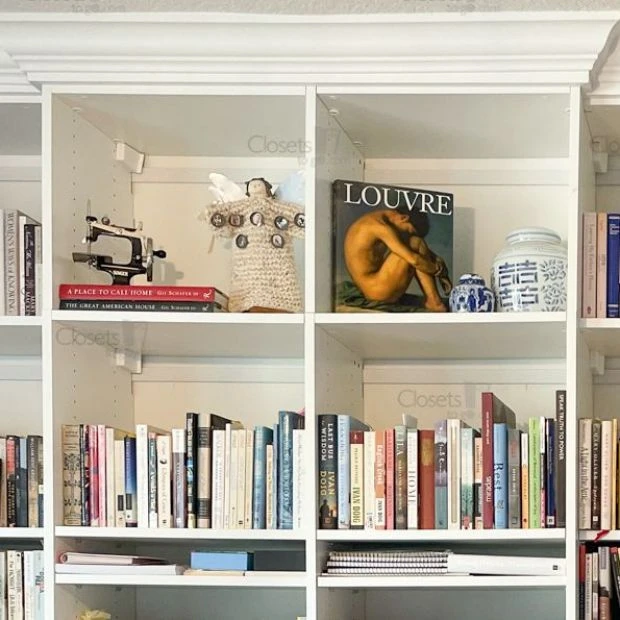 An image of a Built In Home Office Library - Oxford White slide 3