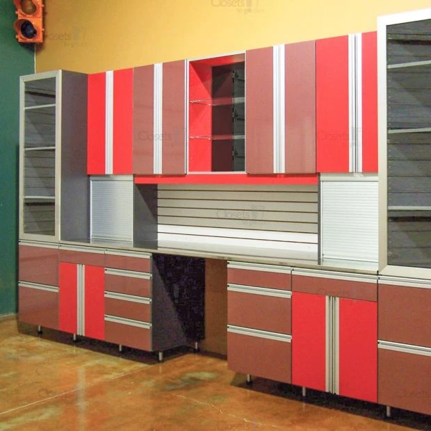 An image of a Garage Organizer System - Carbon Weave Red slide 2