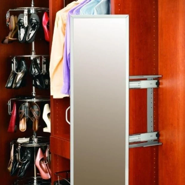 An image of a Rev-A-Shelf Pull-Out Closet Organizer Mirror slide 2