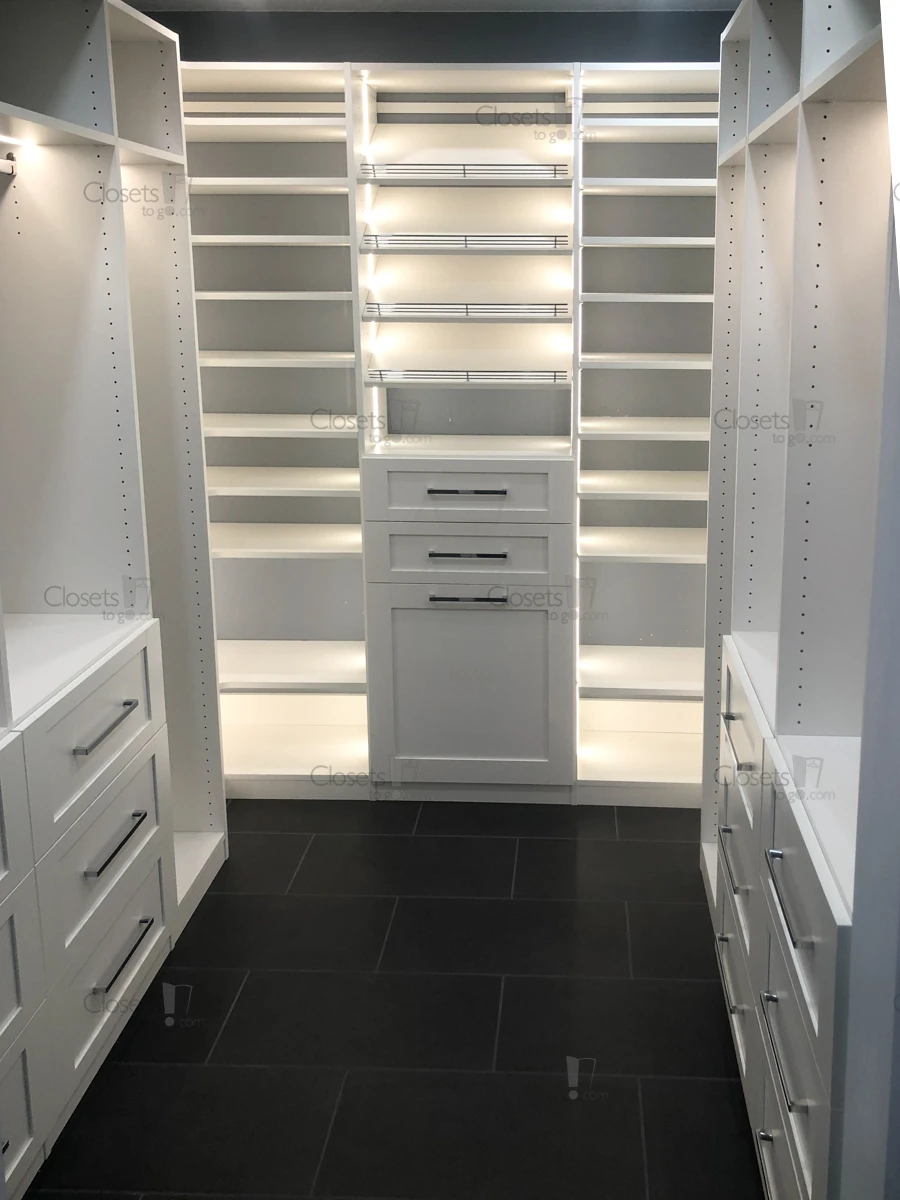 An image of a Walk In Closet with LED Package - Oxford White slide 1