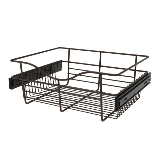 An image of a Rev-A-Shelf Pull-Out Basket in Oil Rubbed Bronze slide 2