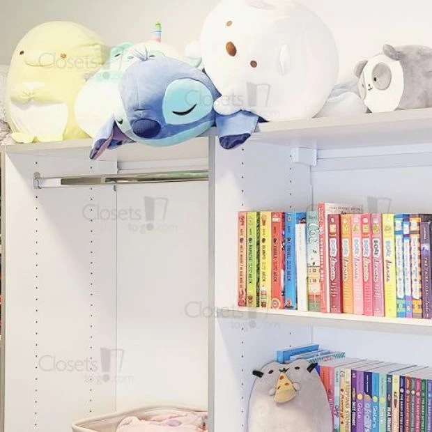 An image of a Kids Closet with Toy Storage - Oxford White / Silver Frost slide 3