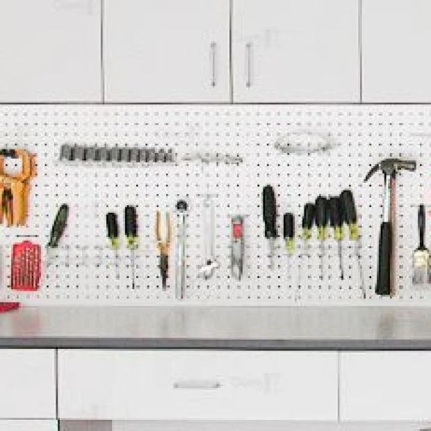 An image of a Garage System with Peg Board - Custom Grey slide 1