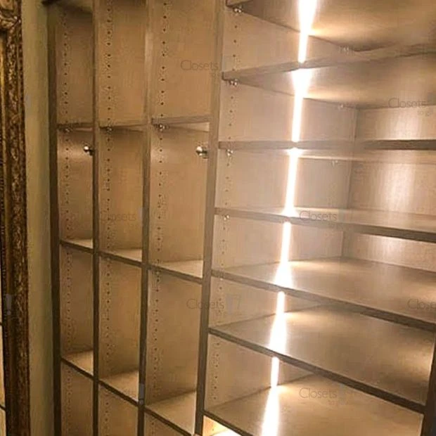 An image of a Luxury Custom Closet - Maple Stained Veneer slide 5