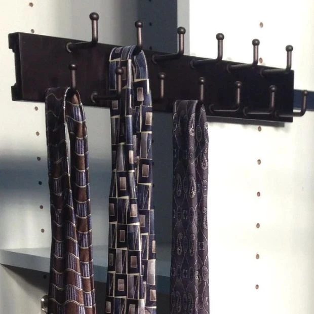 An image of a Capella Closet Tie Rack in Oil Rubbed Bronze slide 1