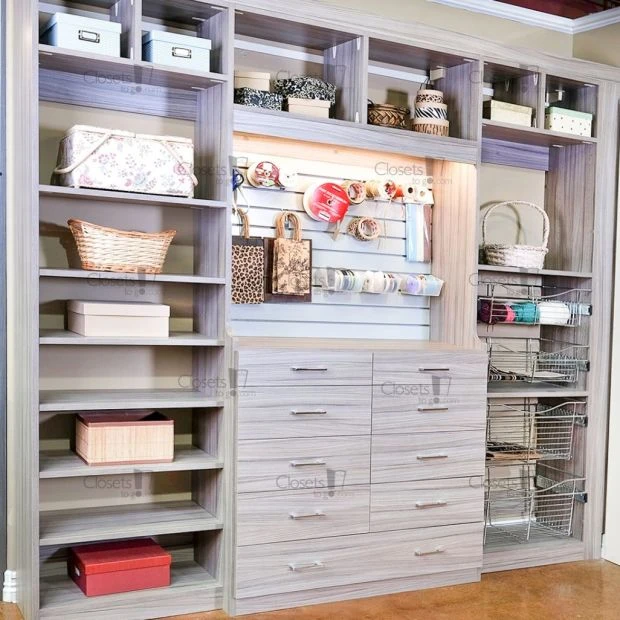 An image of a Open Wall Craft Organizer System - Sandalwood slide 1