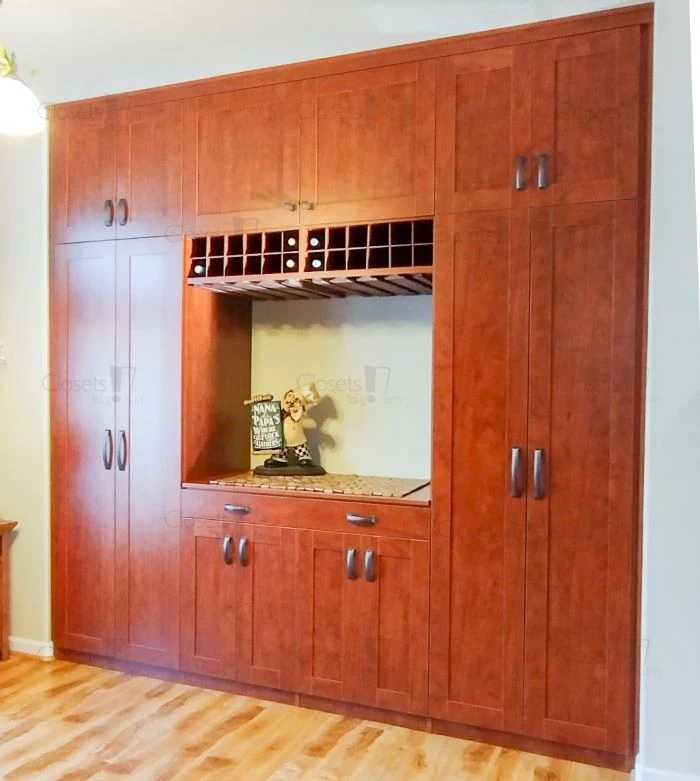 An image of a Butlers Pantry with Wine Rack - Sunset Cherry