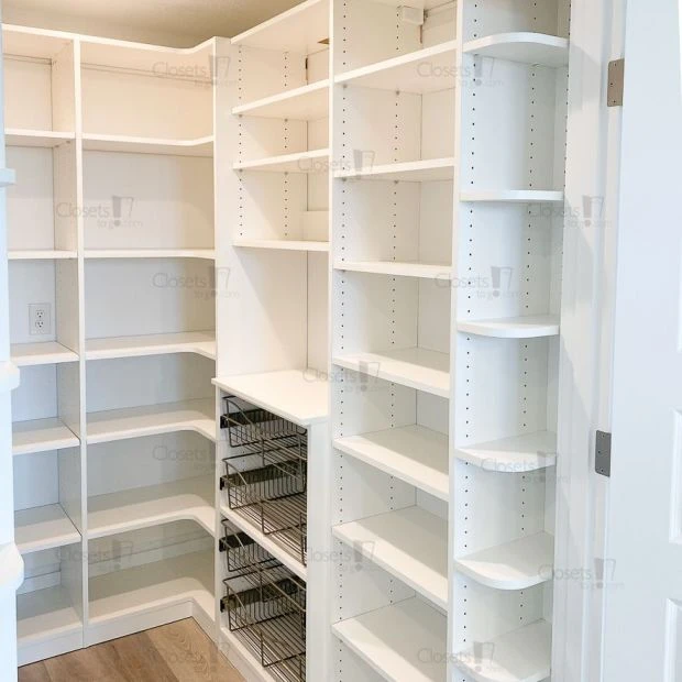 An image of a Walk In Pantry with Radius Shelves - Oxford White slide 10