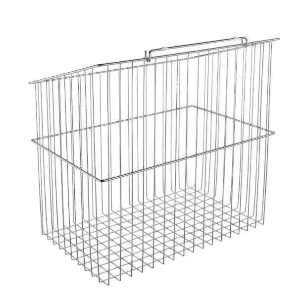 An image of a Rev-A-Shelf 24-Inch Tilt-Out Hamper CTOTHBSL-211419-CR-1_A_ISO | Chrome Wire Frame