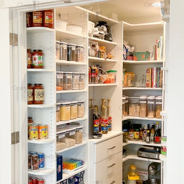 An image of a Walk In Pantry with Radius Shelves - Oxford White slide 2
