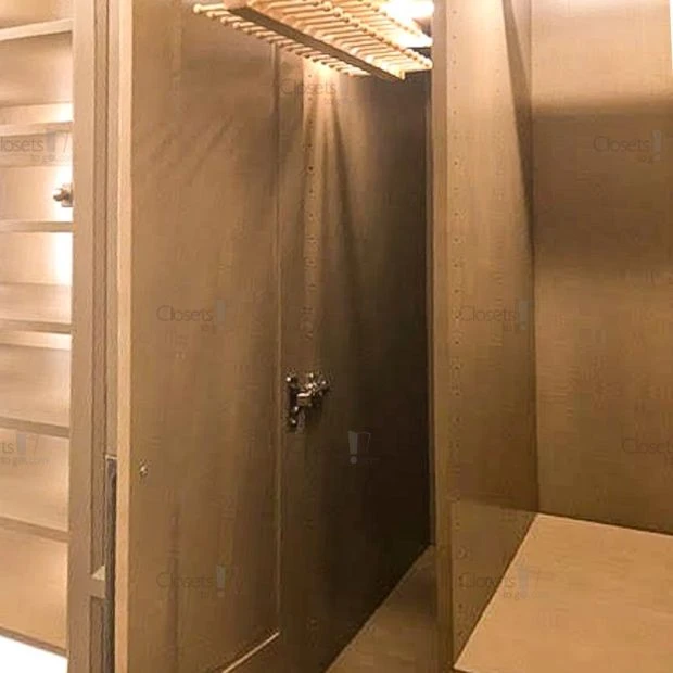 An image of a Luxury Custom Closet - Maple Stained Veneer slide 7