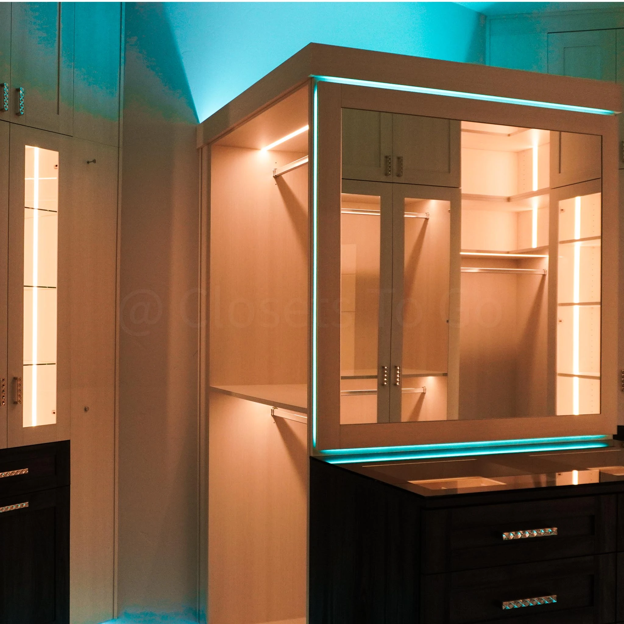 An image of a Luxury-DIY Walk-In Closet with LED Lighting - Oxford White