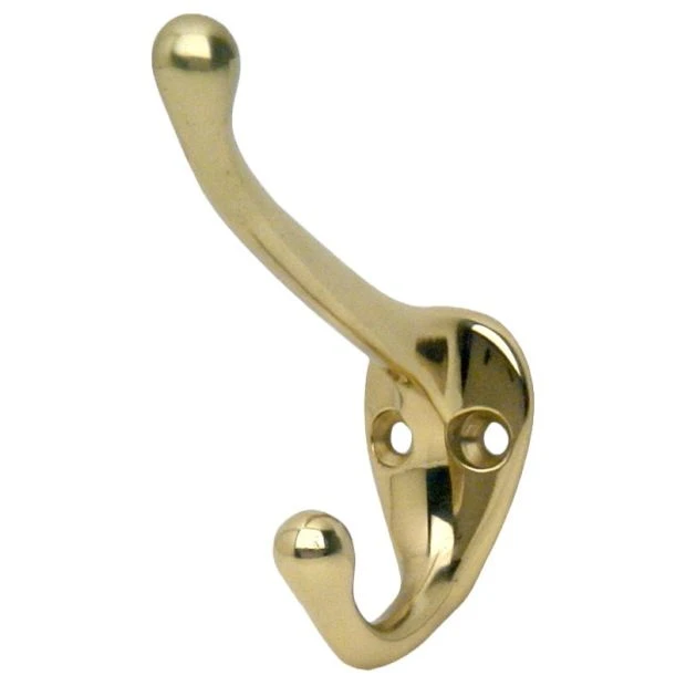 An image of a Capella Coat and Hat Rack S-618-B in Brass