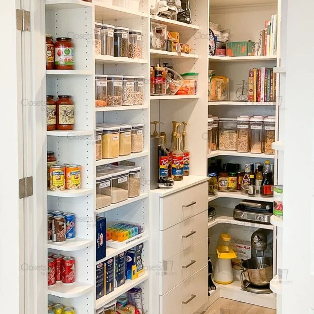 An image of a Walk In Pantry with Radius Shelves - Oxford White slide 5