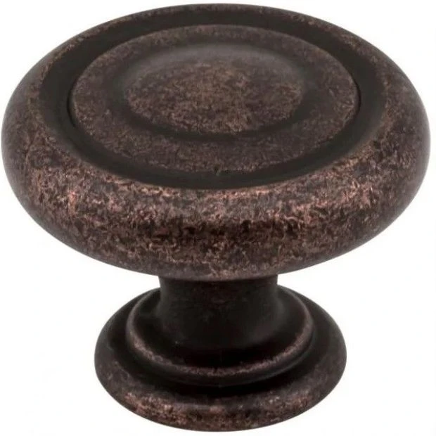 An image of a Hardware Resources Bremen Knob, Distressed Oil Rubbed Bronze
