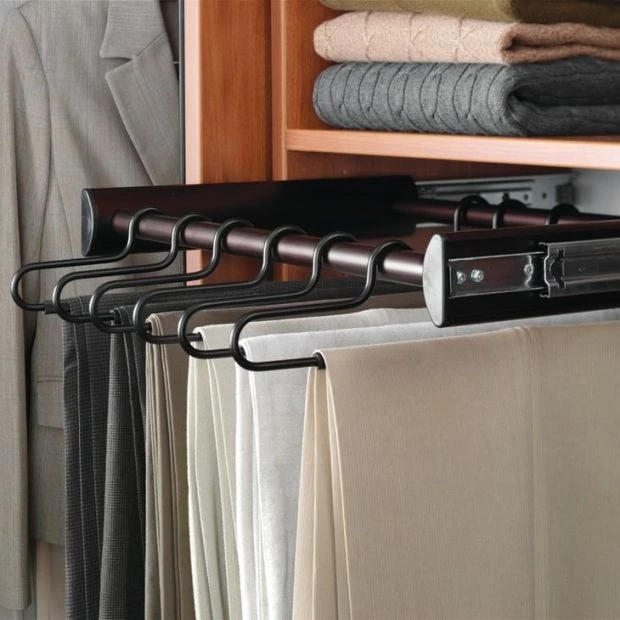 An image of a Hafele Pants Rack Pull-Out, 24 inches Synergy Collection slide 2